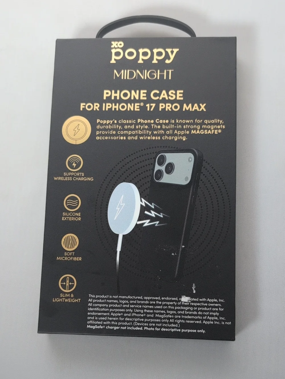 XO Poppy Black Midnight iPhone 17 Pro Max Phone Case